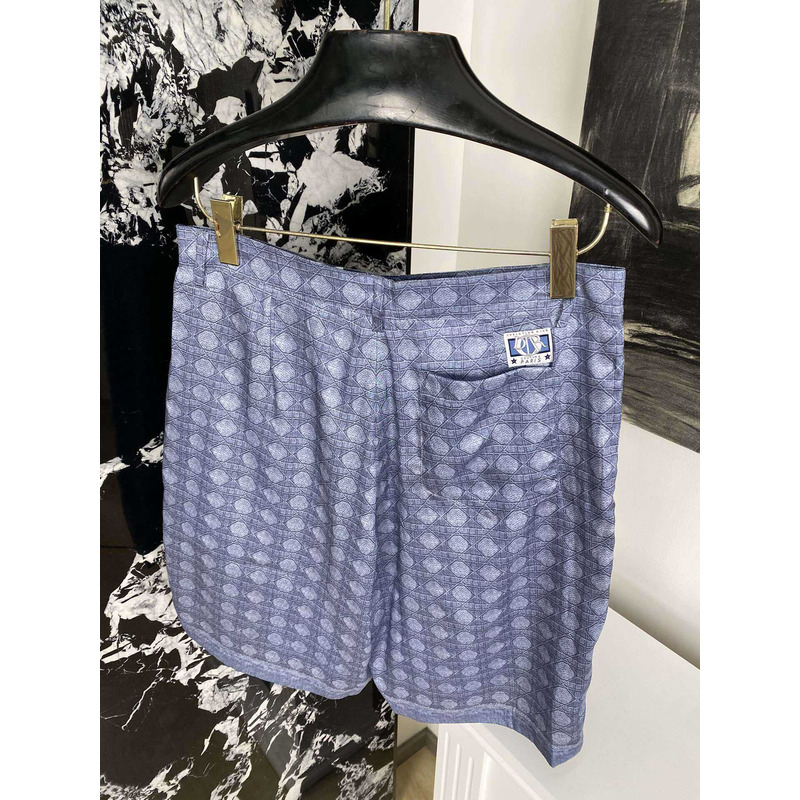 D*or cannage bermuda shorts blue silk twill