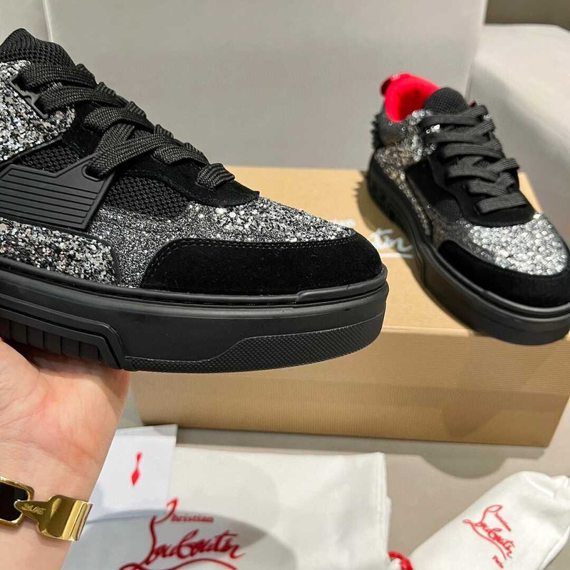 Ch**an louboutin astroloubi lace-up sneakers black