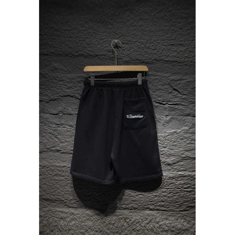 Ch*0me heart  embroidered cotton shorts black