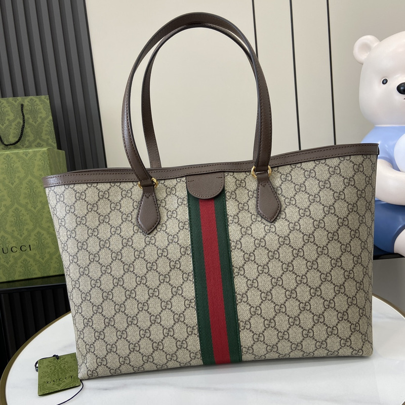 g*u*i S*p*e monogram ophidia tote medium brown