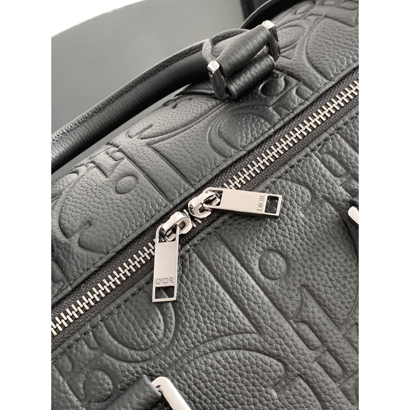 D*or weekender 40 gravity leather and  grained calfskinm black
