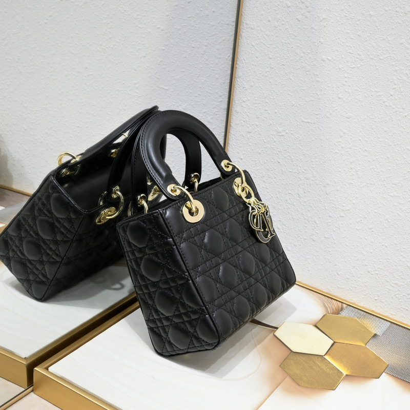 D*or small lady D*or my abcD*or bag black cannage lambskin bag