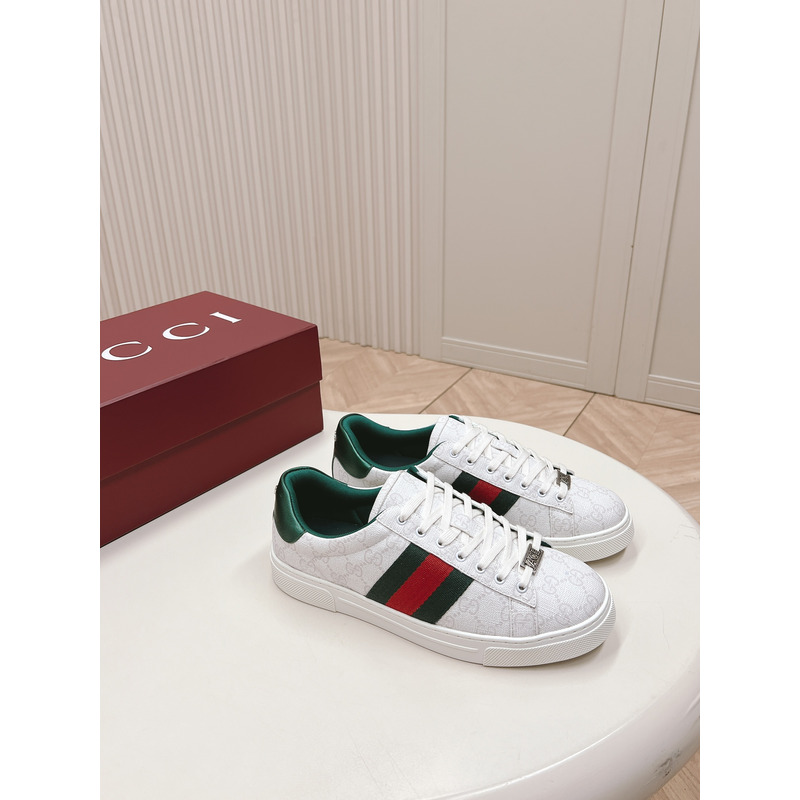 G*u*i ace sneaker with web in white
