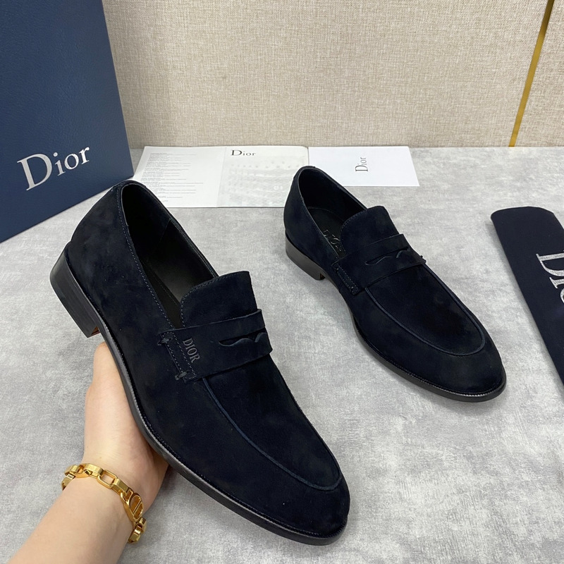 D*or suede loafer black