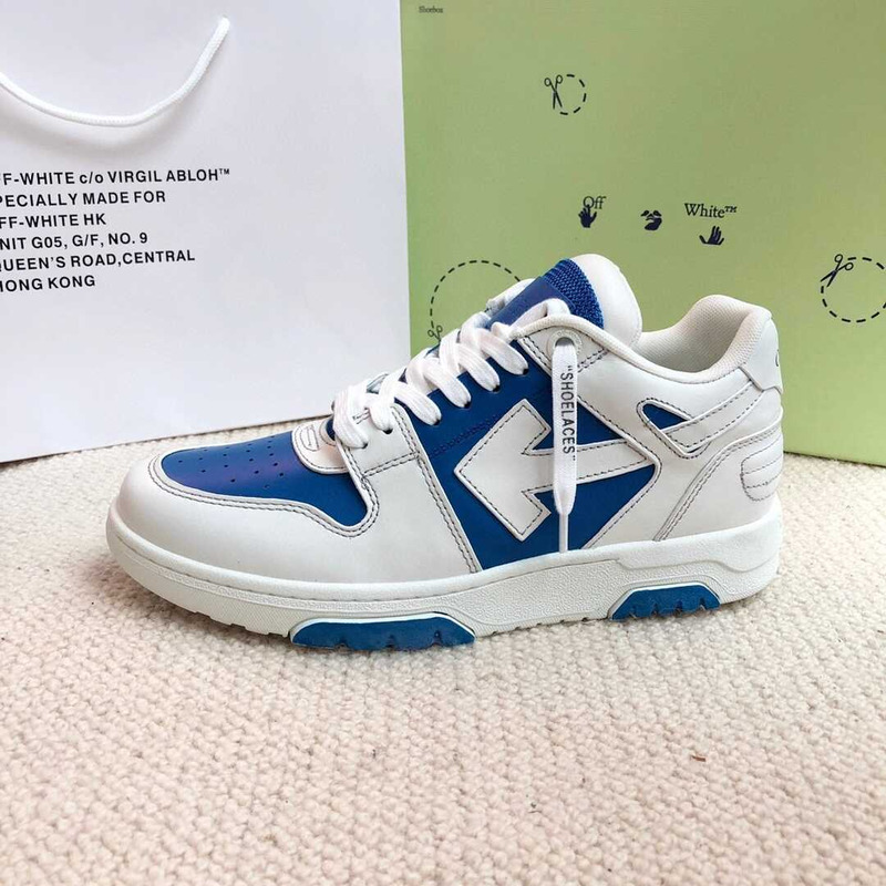 Off White Out Of Office OOO Low Tops White Blue
