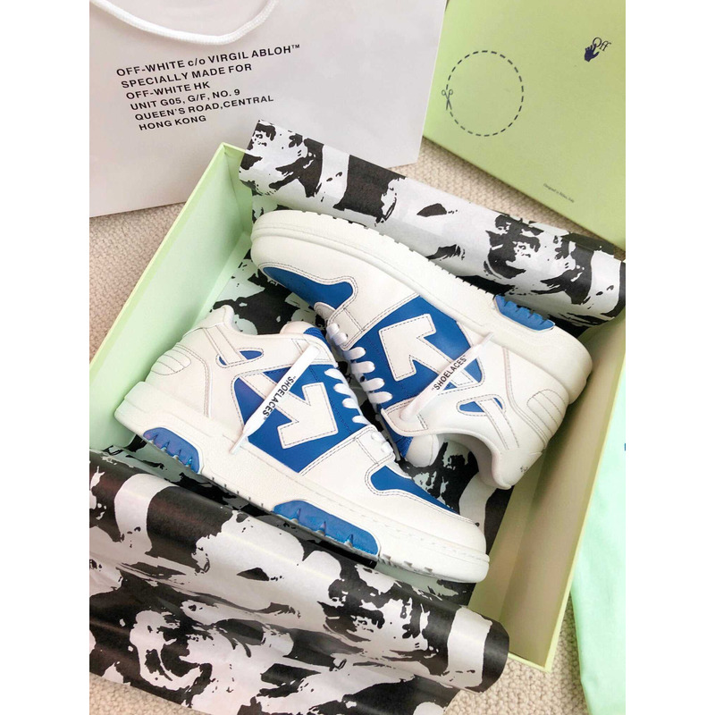 Off White Out Of Office OOO Low Tops White Blue