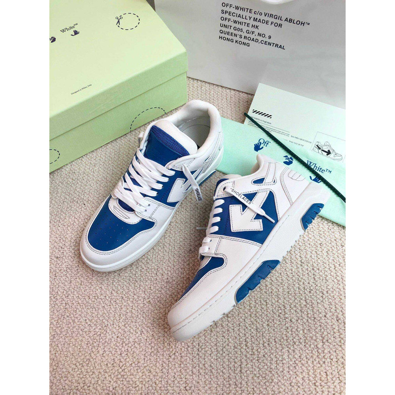 Off White Out Of Office OOO Low Tops White Blue