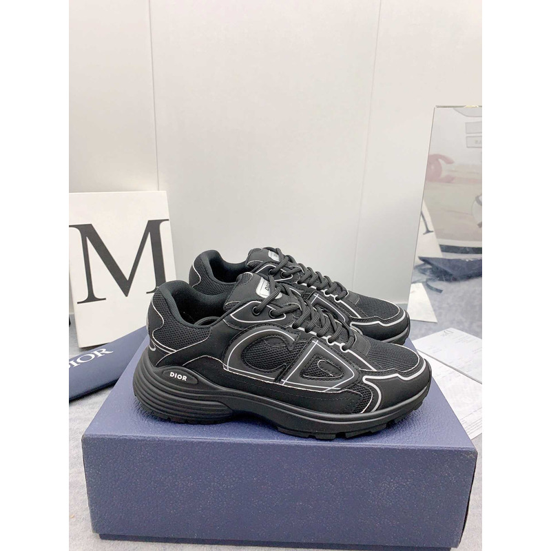 D*or b30 sneakers  black mesh fabric and technical fabric