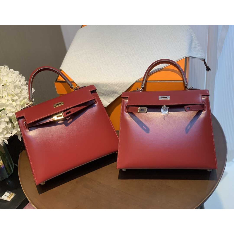H**mes kelly 25 rouge h sellier sombrero silver hardware red