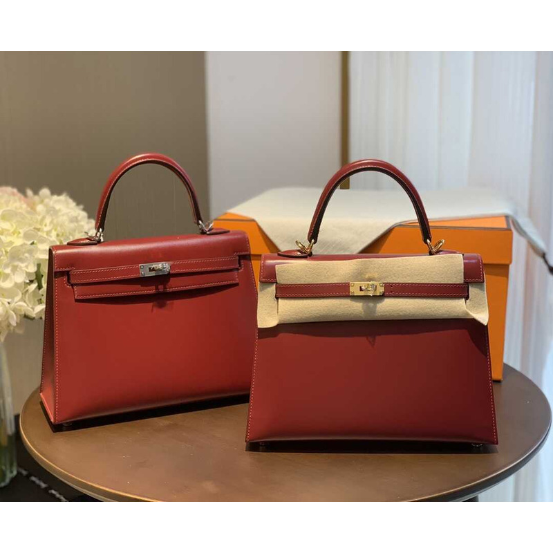 H**mes kelly 25 rouge h sellier sombrero gold hardware red