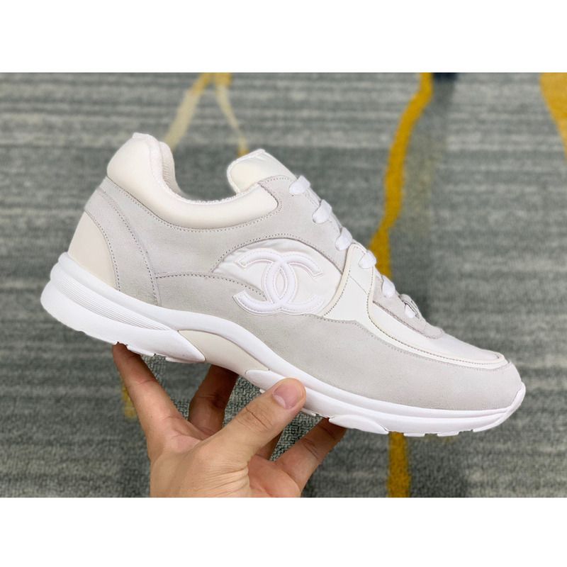 Ch*el sneakers suede nylon reflective