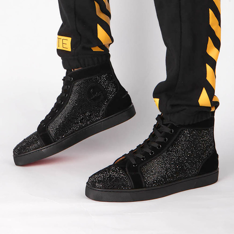 large stock!!! ch**an louboutin S*per perfect l**is strass black men