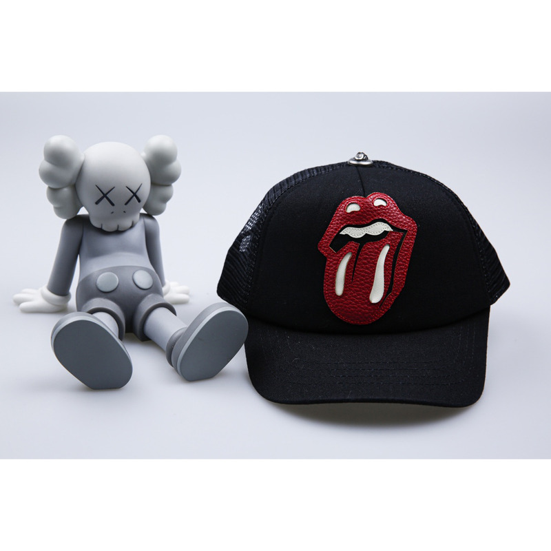 Ch*0me heart red leather lips and tongue black mesh cap