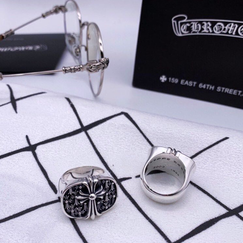 Ch*0me heart multi cemetery cross ring