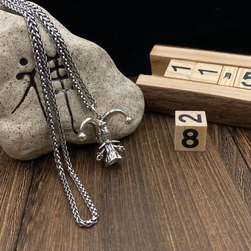 Ch*0me heart circus clown pendant
