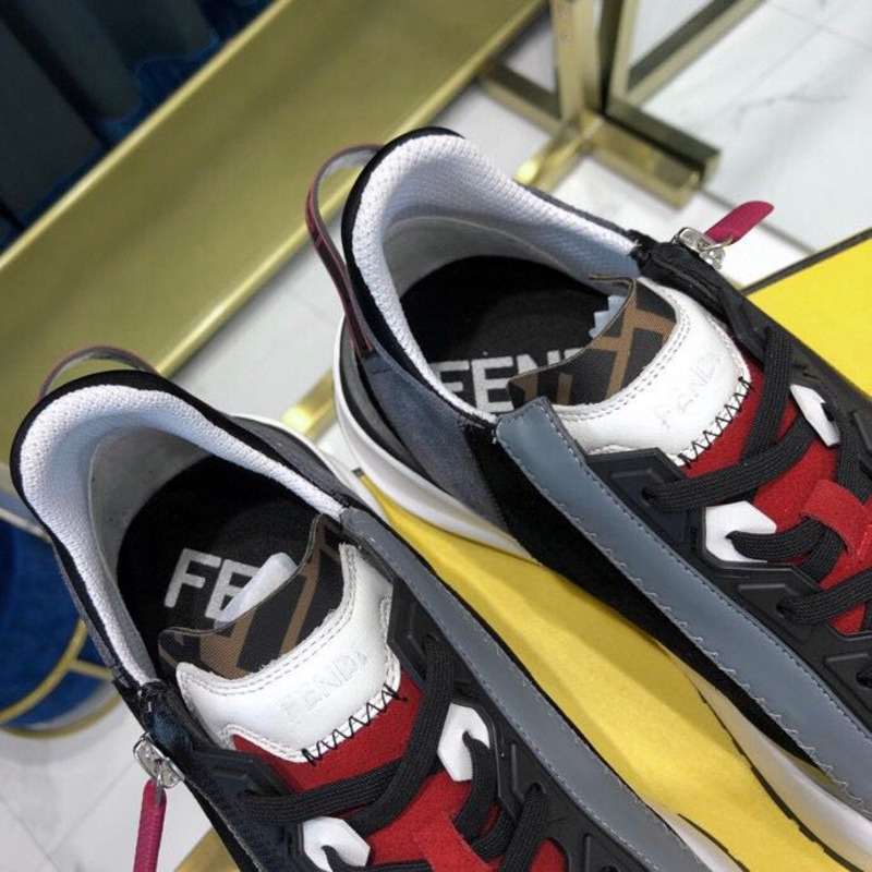 F**di black & grey suede