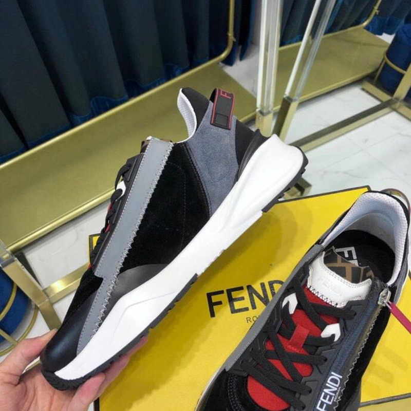 F**di black & grey suede