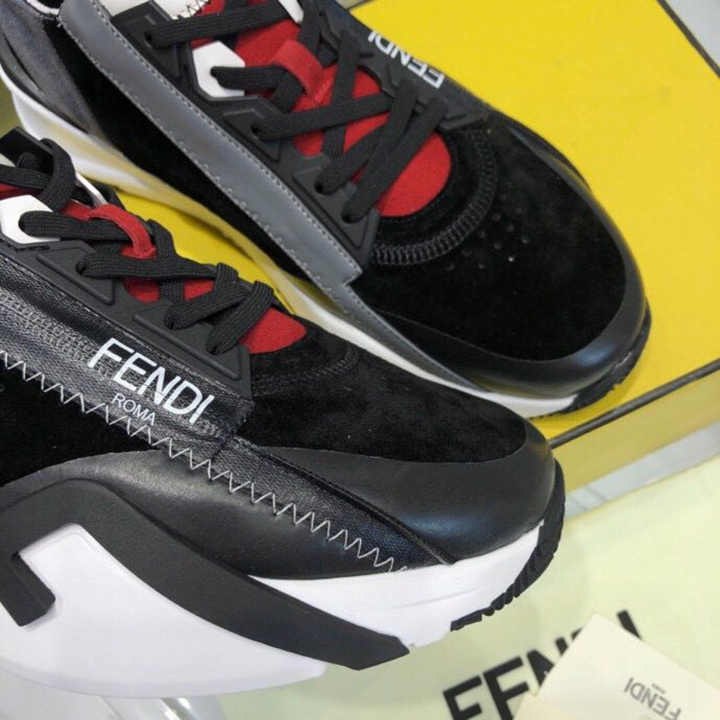 F**di black & grey suede