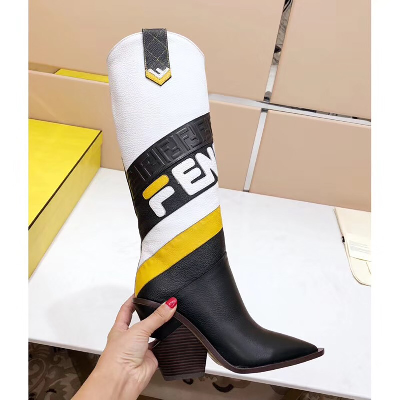 F**di black leather boots