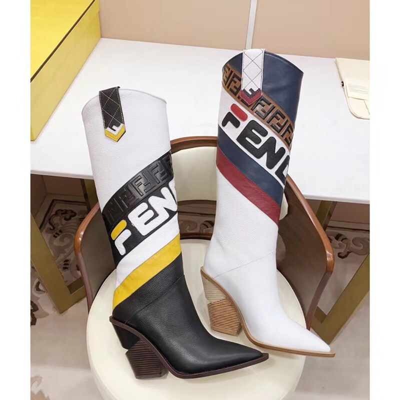 F**di black leather boots