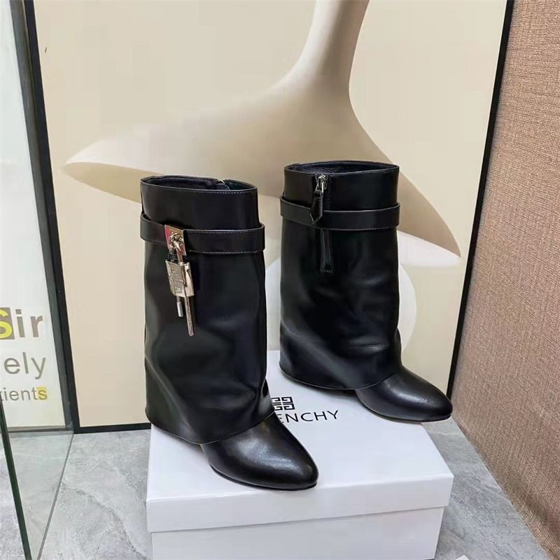 Givenchy SHARK LOCK PANT BOOTS IN LEATHER