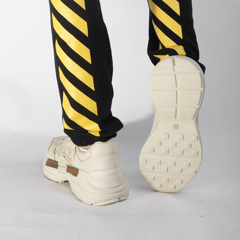 G*u*i rhyton logo ivory leather sneaker