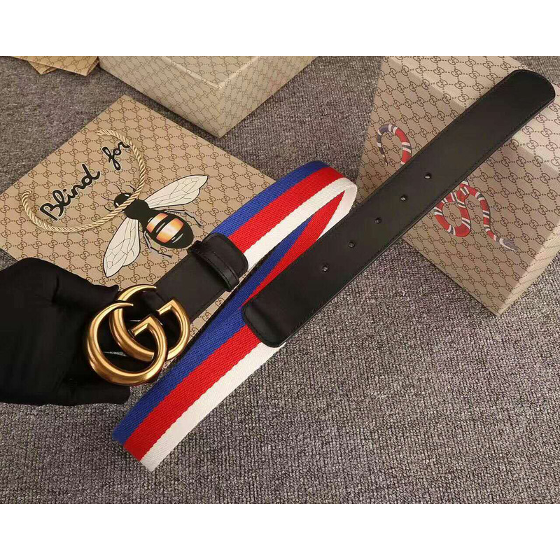 G*u*i web belt with double g buckle black
